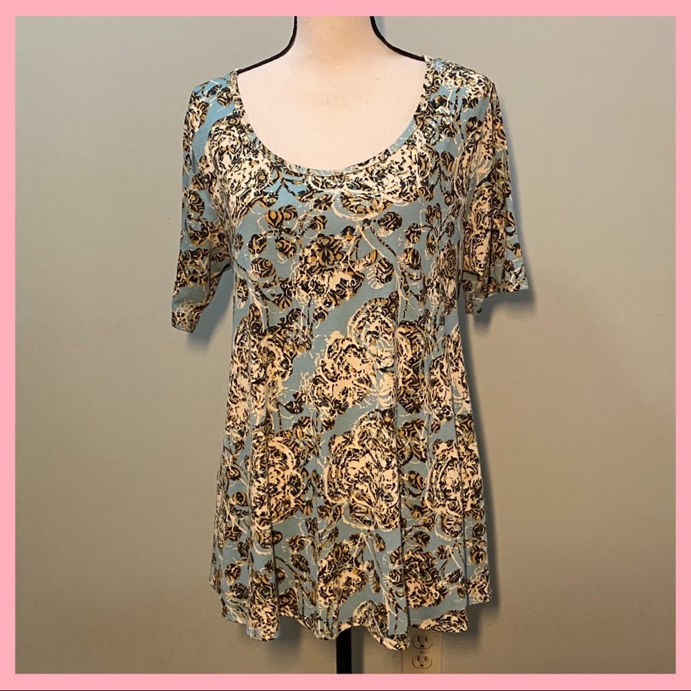LulaRoe Mint Green Flowered Tunic